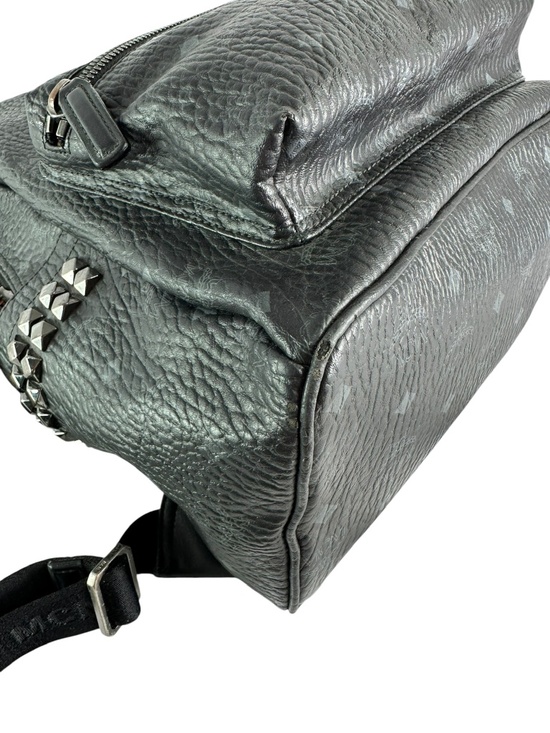 Genuine MCM Monogram Stark Side Studs Visetos Black Backpack Logo Unisex main image 8